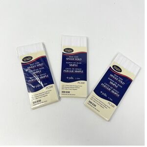 Pack‎ of 3 Wrights Double Fold Bias Tape Quilt Binding White 4 Yds X 1/2" PC200